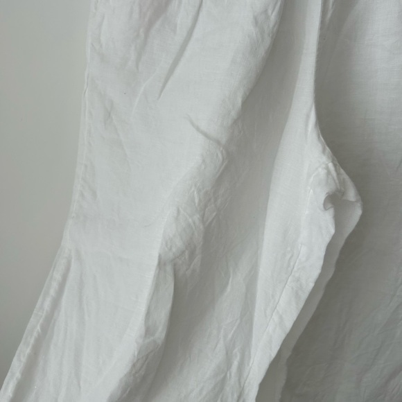 White linen high waist pant - Picture 7 of 14